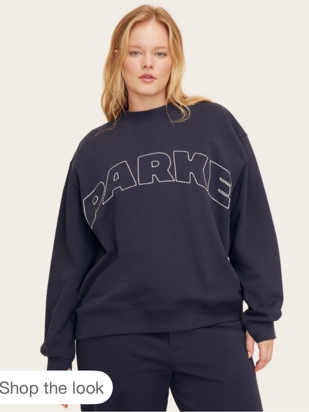PARKE Navy Logo Crewneck Sweatshirt